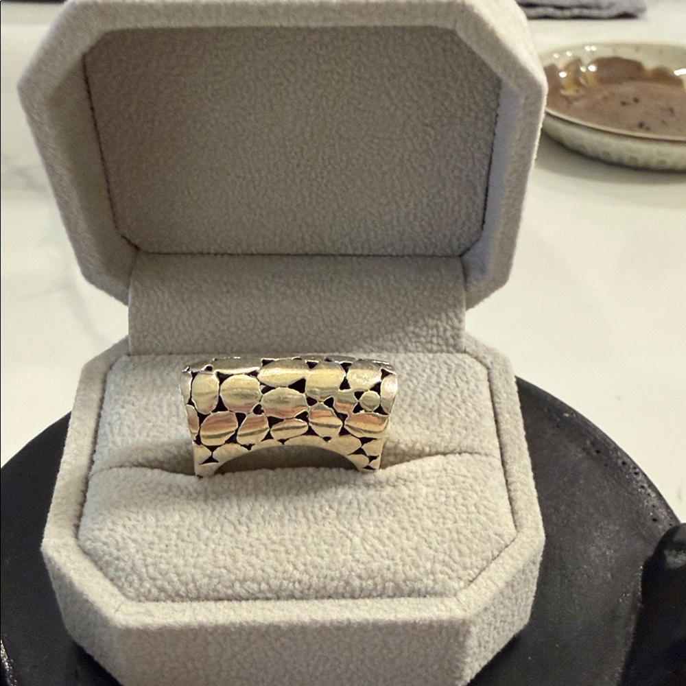 925 Sterling Silver Textured Band Ring - Women Jewelry